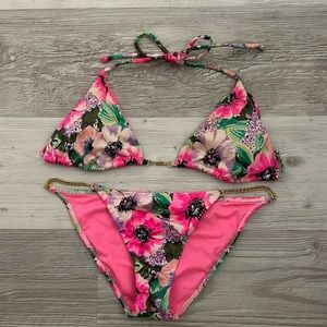 Victorias Secret Floral Bikini, Top - M, Bottoms - S